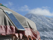 Solar battery on yurta
